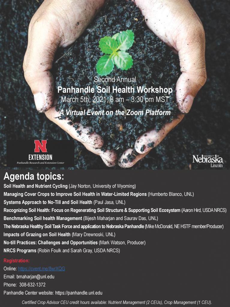 flyer for the panhandle soil health workshop 2021